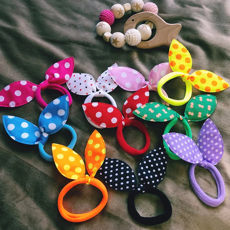 10/20Pcs/Set Cute Rabbit ears Elastic Rubber band Hair Bands Headband Girls Ponytail Holder Scrunchie Baby Hair Accessories Gift