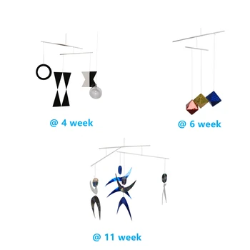 Montessori Mobiles Set Munari/Oktaeder/Tänzerin Baby Lernspielzeug für visuelle Sense Experience NIDO Materials Neugeborenen-Spiel