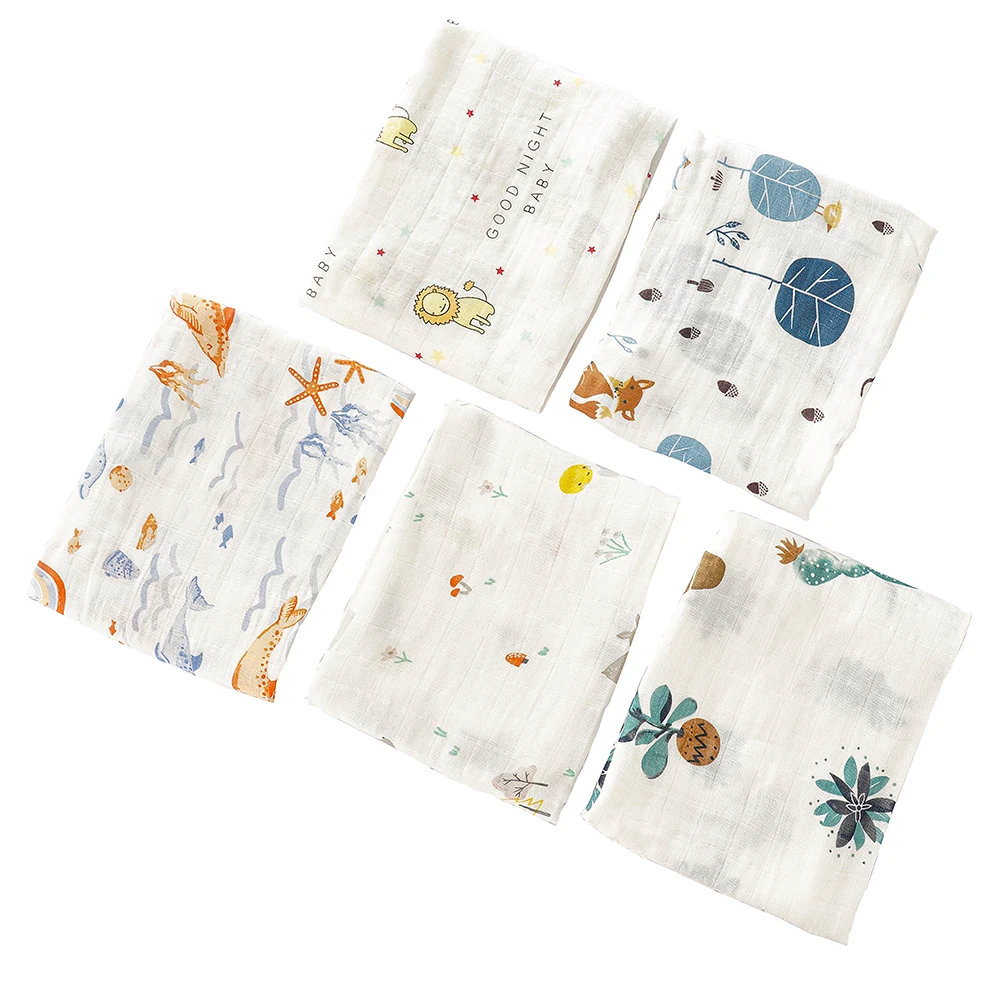 Kangobaby # Mijn Zachte Leven #60X60 Alle Seizoen Multifunctionele Baby Bib 5Pcs Pack Pasgeboren Brup Doek set