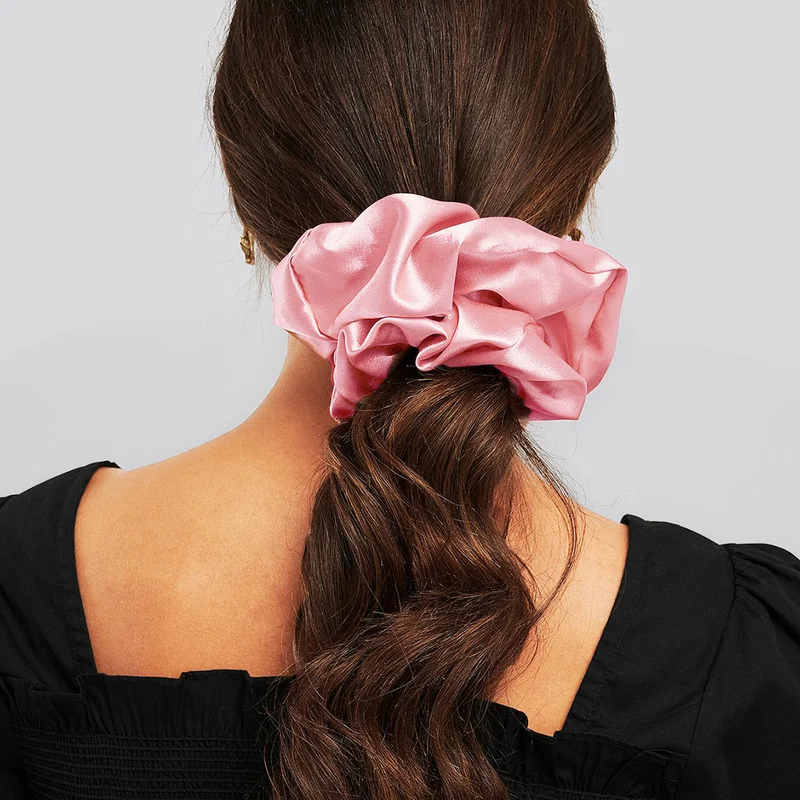 New Oversize Scrunchie Solid Color Satin Hair Accessories for Women Elastic Hair Band Ponytail Holder Ties Rope Hair Accessories