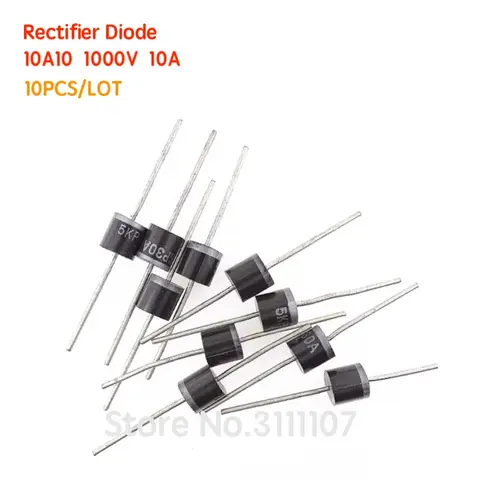 Diode 10A10 Rectifier 10PCS/LOT 10A10 1000V 10 Amp 10A 1000V Axial Rectifier Diode NEW&High quality