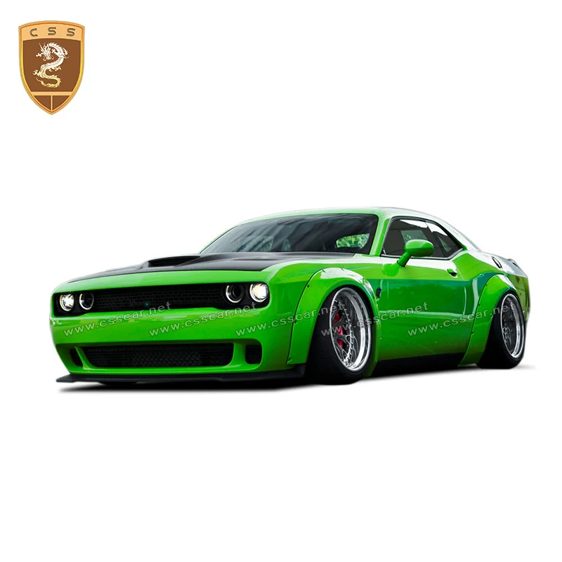 

Unique design Dodge Challenger Fiberglass Car Body Kit front rear wheel eyebrow ducktail wing LB Style wide-body accessories