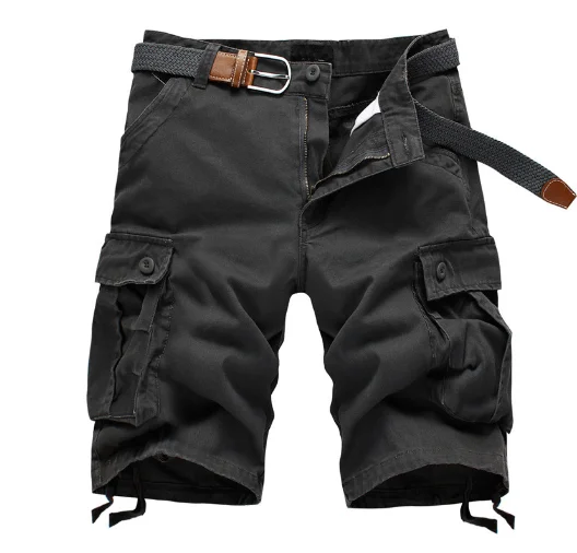 Pantalones cortos militares holgados con múltiples bolsillos para hombre, Shorts tácticos de algodón, color caqui, verano 2020