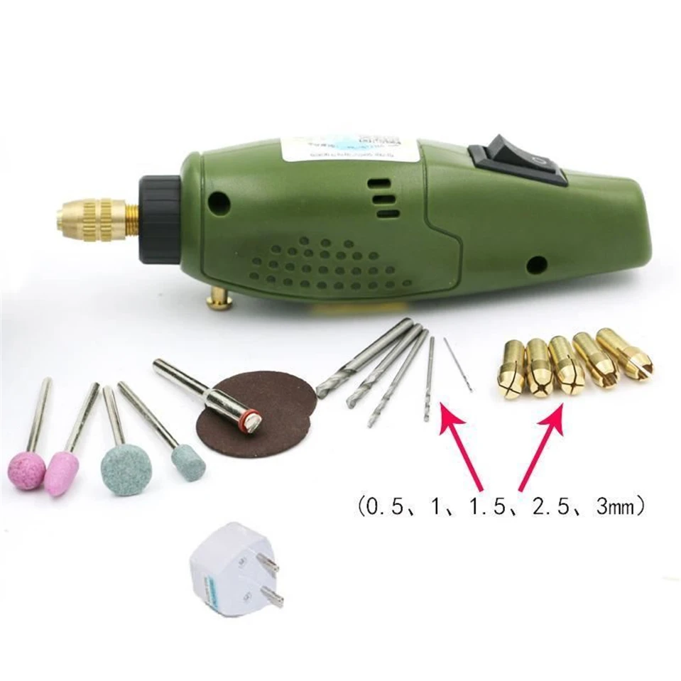 Super Mini Set di smerigliatura elettrica 12v Dc trapano smerigliatrice per fresatura lucidatura perforazione taglio incisione