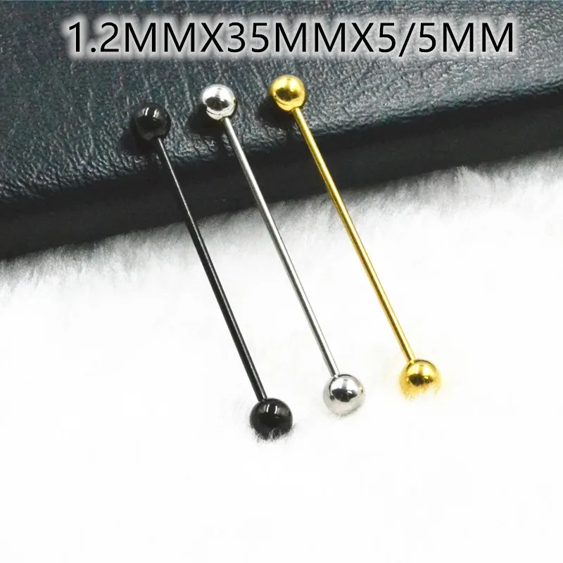 Lot50pcs  16g~1.2mmX35mmx5/5mm Industrial Ear Scaffold Barbells  Body Jewelry Ear Piercing