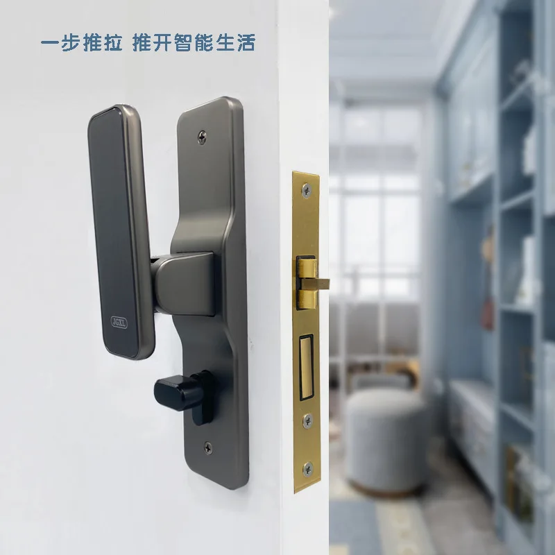 2021 New Style Zinc Alloy Sliding Lock Gray and Black Bedroom Door Lock Indoor Wooden Door Lock