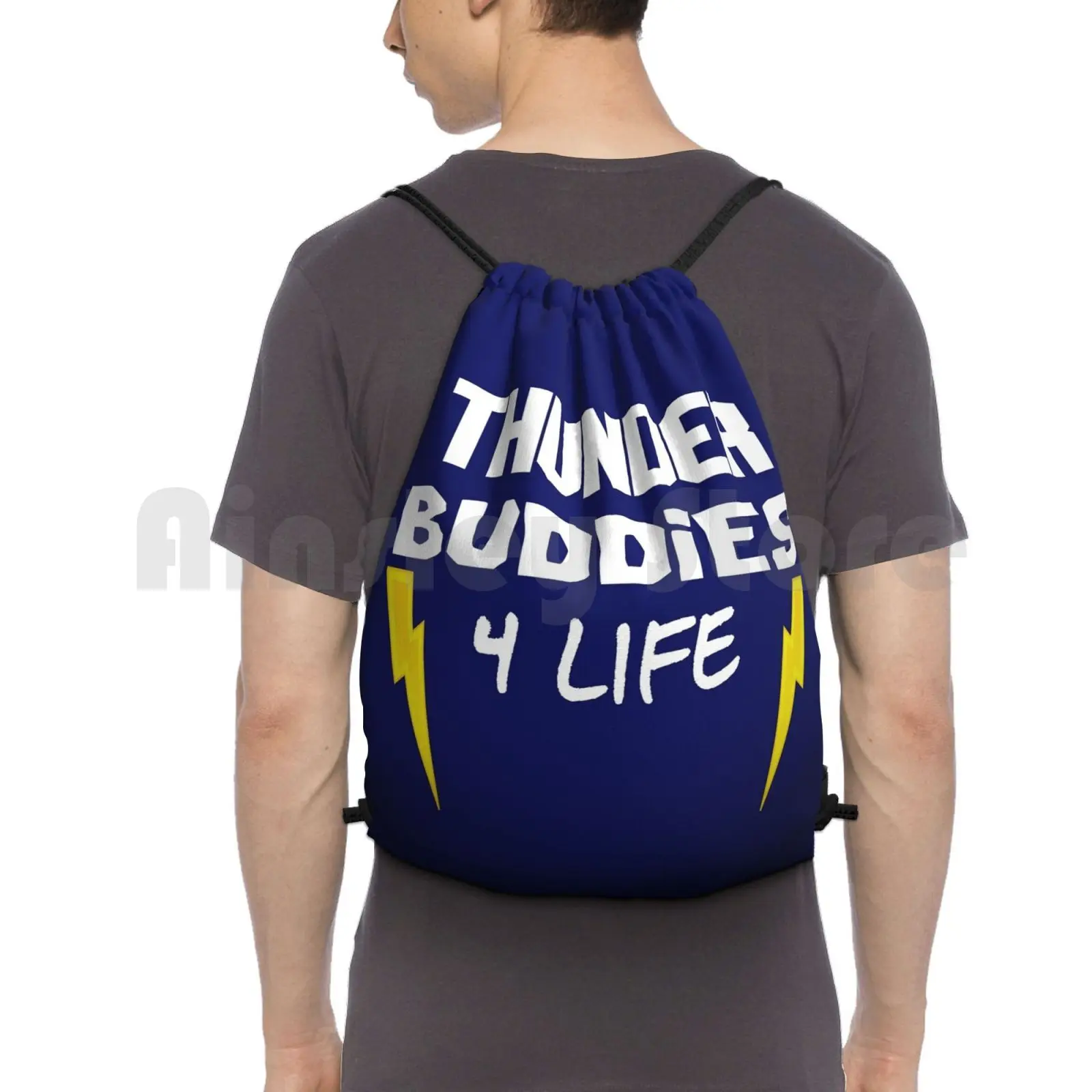 Ted-Thunder Buddies For Life Backpack Drawstring Bag Riding Climbing Gym Bag Ted Ted Quote Ted Quotes Thunder Buddy Thunder