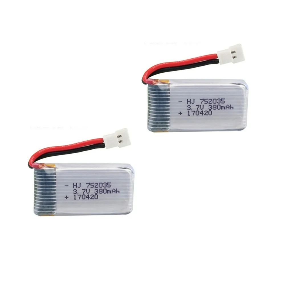 3.7V 380mAh LiPo แบตเตอรี่และ 6 IN1 Charger สำหรับ Hubsan X4 H107 H107L H107D JD385 JD388 RC อะไหล่เฮลิคอปเตอร์ 752035 แบตเตอรี่