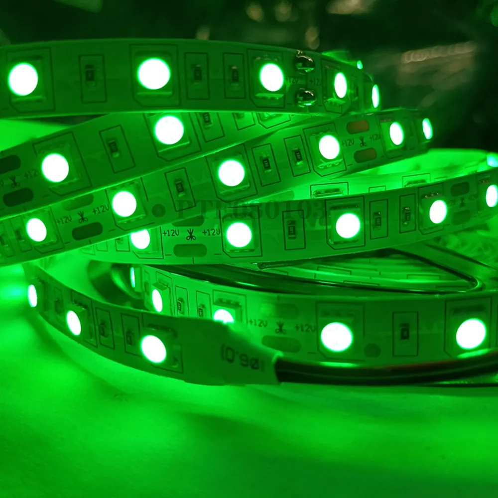 SMD 5050 LED Strip 5M 60led/m DC 12V 24V Flexible Ribbon Diode Tape 4000K NW RGB White Warm White Red Green Blue Yellow Light