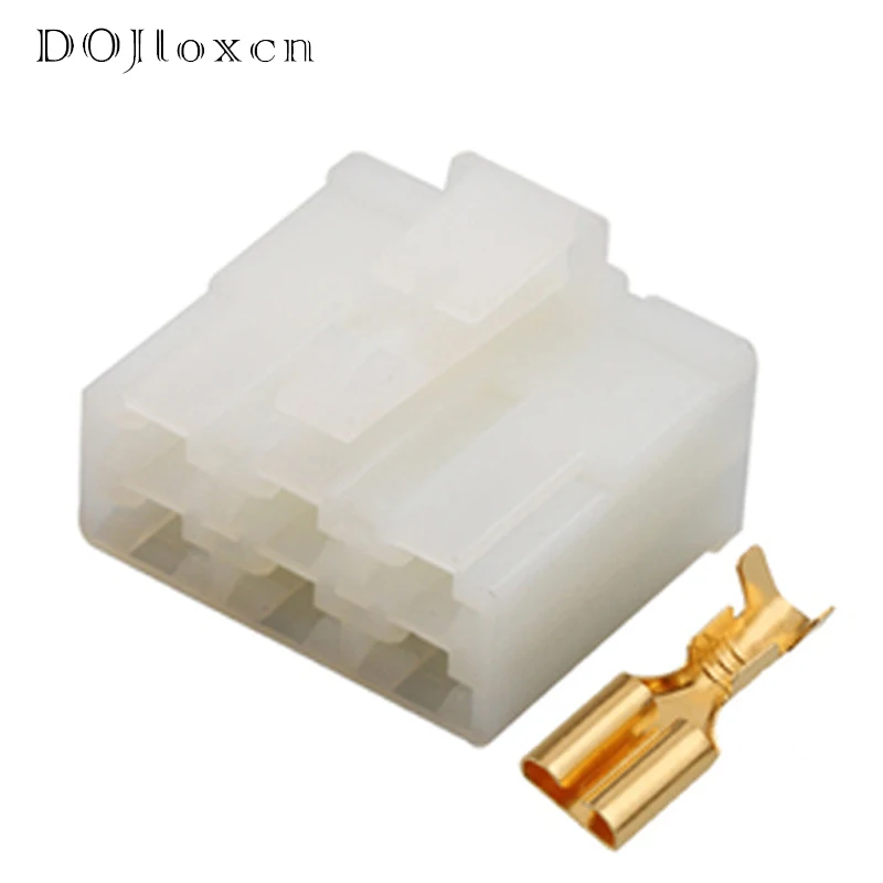 1/5/10/20 Sets 6 Pin 6.3 MM Auto Wiring White Connector 6120-2063 6070-6481 Automobile Male Female Socket Plug With Terminals