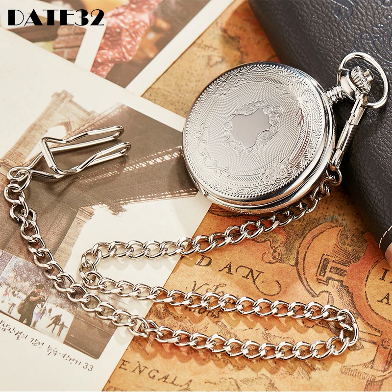 

Antique Pendant Quartz Pocket Watch Male Luxury Roman Numerals Dial Vintage Steampunk Fob Chain Clock for Men Women Collection