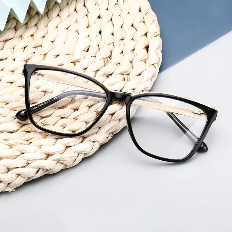 

Anti Blue Ray New Arrival Nearsighted Glasses with Spring Hinges Alloy Eyeglasses Frame Unisex Cat-Eye Optical Eyewear