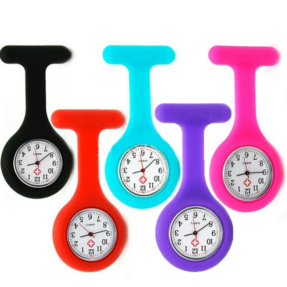 Fashion Nurse Watch Silicone Nurse Watch Brooch Fob Pockets Tunic Quartz Movement Watch Watches Nurse  Fob Watches Vintage Bronz