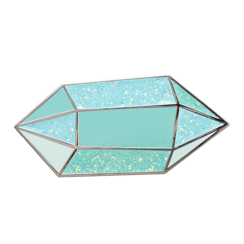 Geometric crystal cluster glitter Pin