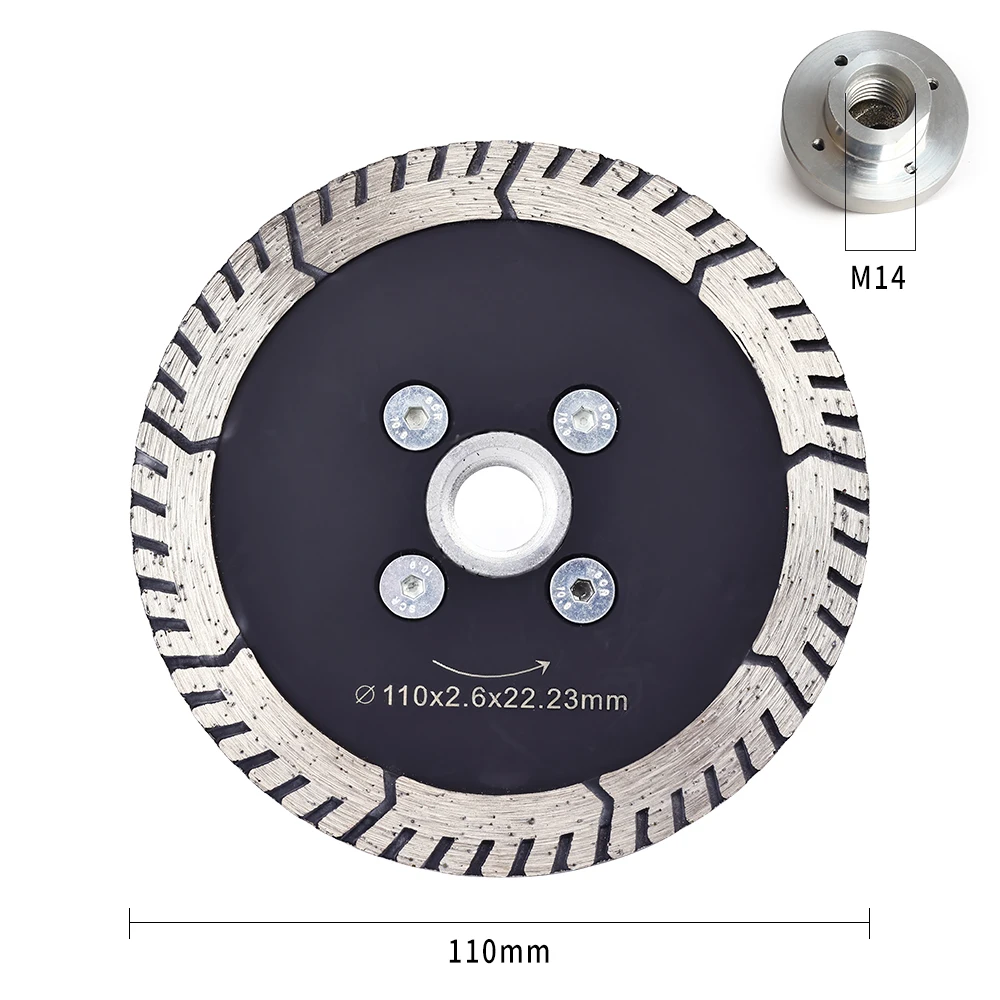 110mm 1pc Hot Pressed Turbo Diamond Cutting Grinding Carving Disc Saw Blade For Concrete, Brick, Tile, Granite, Marble, Masonry