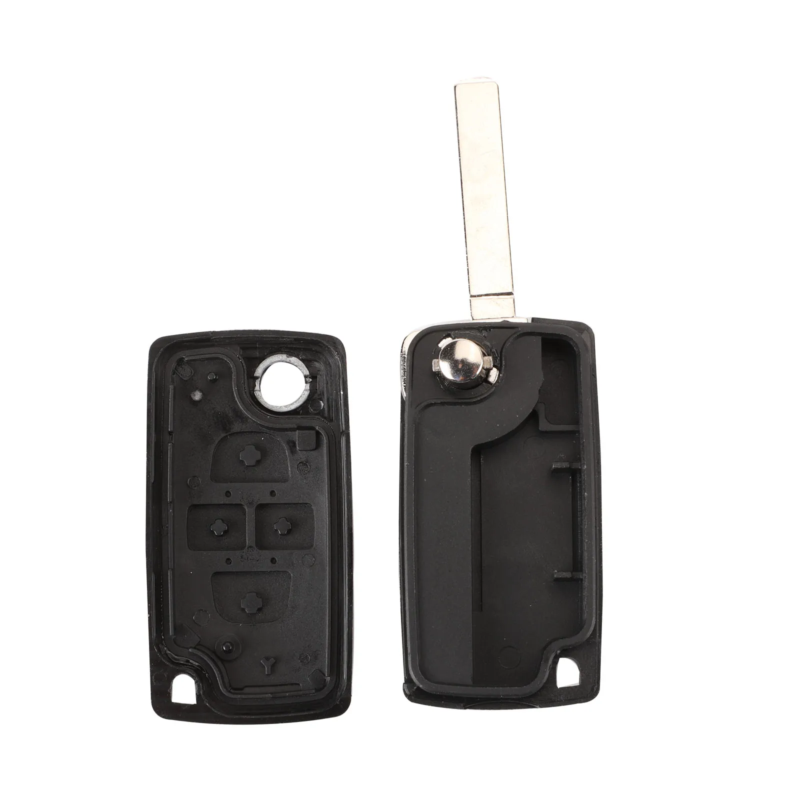 jingyuqin 4 Buttons For Peugeot 1007 Citroen C8 Fob Remote Smart Car Key Shell Case Uncut HU83/VA2 Blade CE0523 Replacement