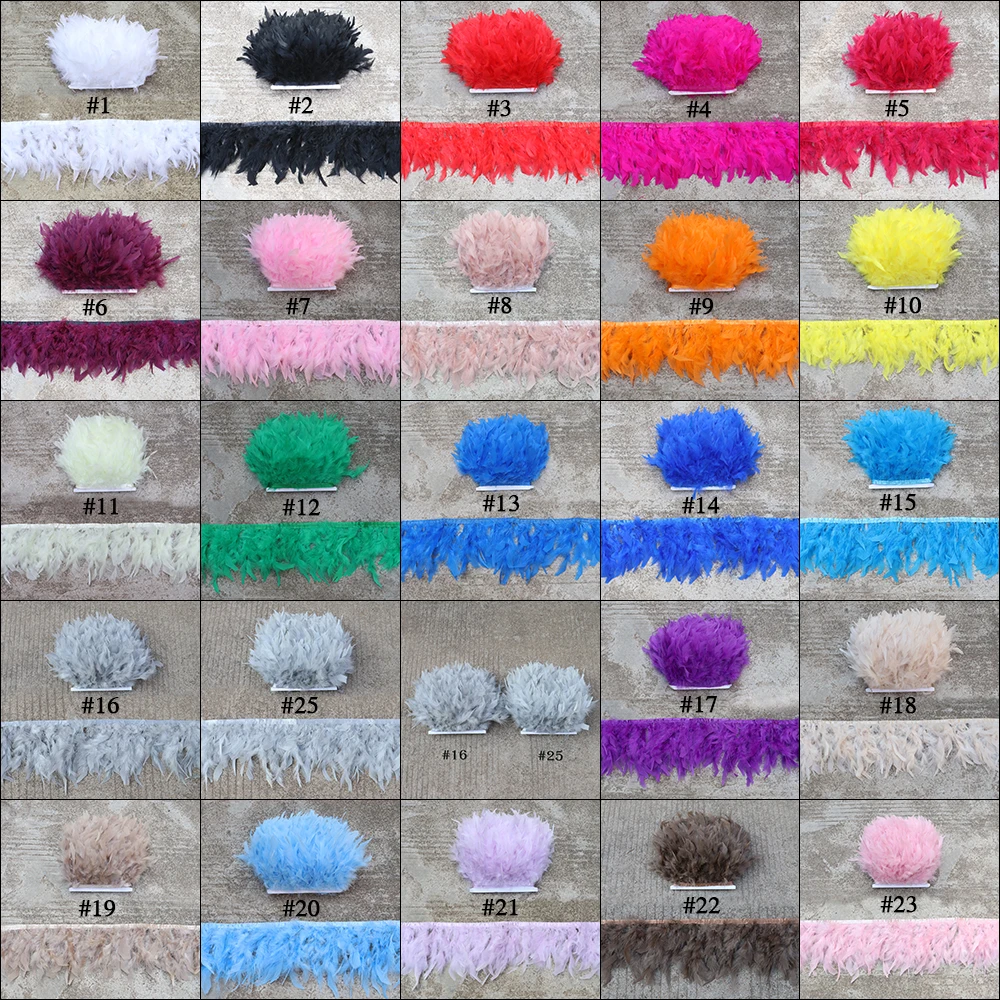 10 Yards Wholesale Fluffy Marabou Ribbon Lace Turkey Feather Trims Wedding Dress Carnival Clothing Sewing Accessories 4-6inches