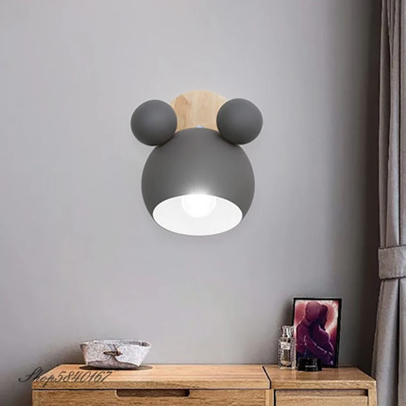 Imagem -06 - Luminária de Parede Estilo Nórdico Luminária Criativa de Alumínio Mickey para Crianças Quarto Moderno Uso Interno