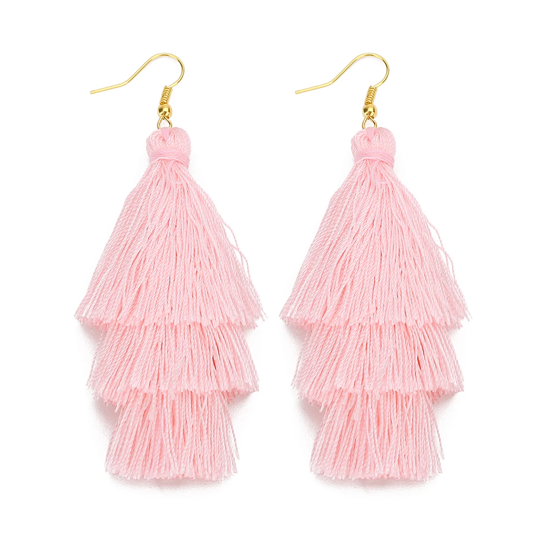 2020 3 Layered Bohemian Fransen Luxus Erklärung Quaste Ohrringe 2020 Boho Mode Schmuck Frauen Lange Tropfen Baumeln Ohrringe – Detail 34