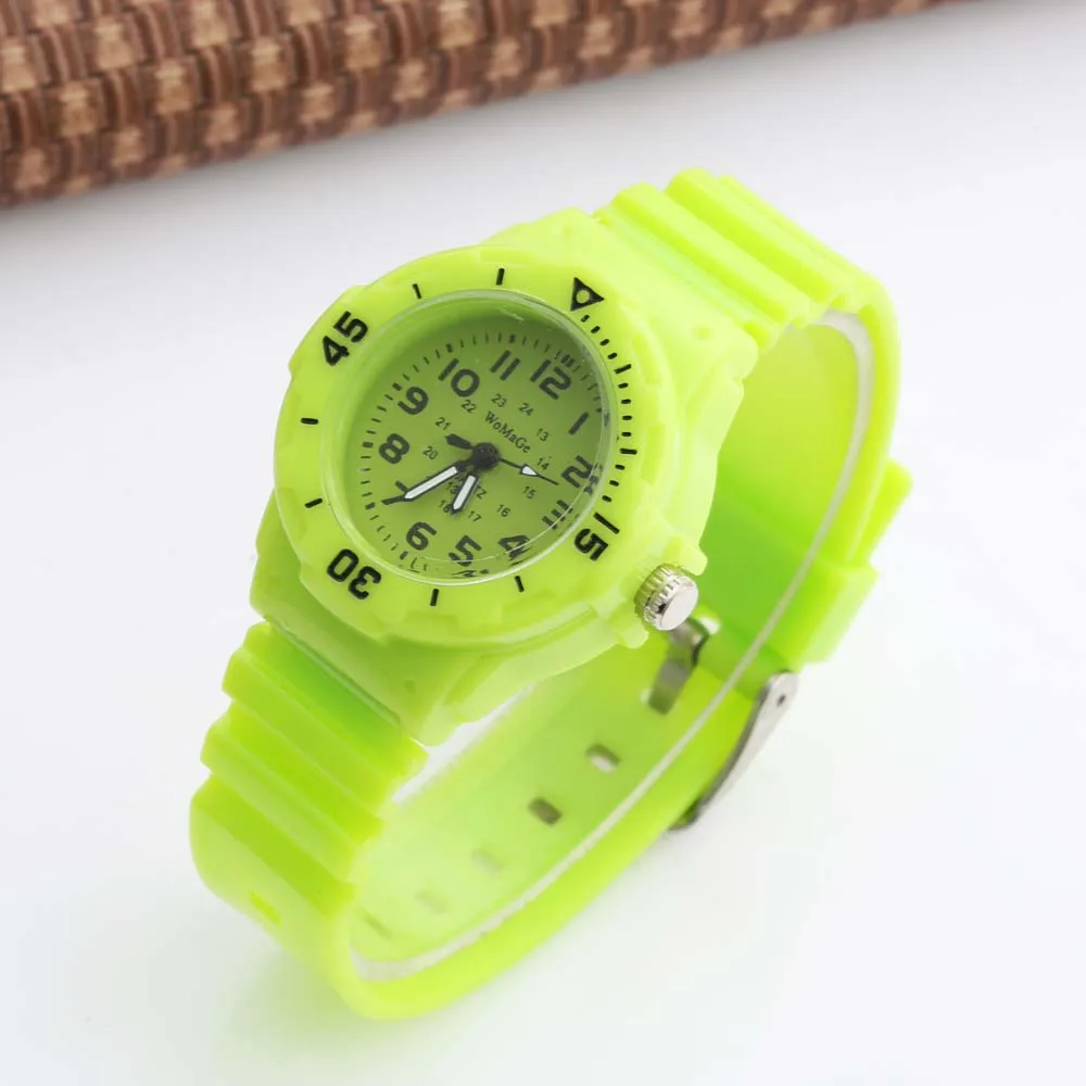 

WOMAGE New Cute Pink Kids Watches Boys Girls Fashion Casual Sports Analog Quartz Watches Children Watches Zegarek Dla Dzieci OEM