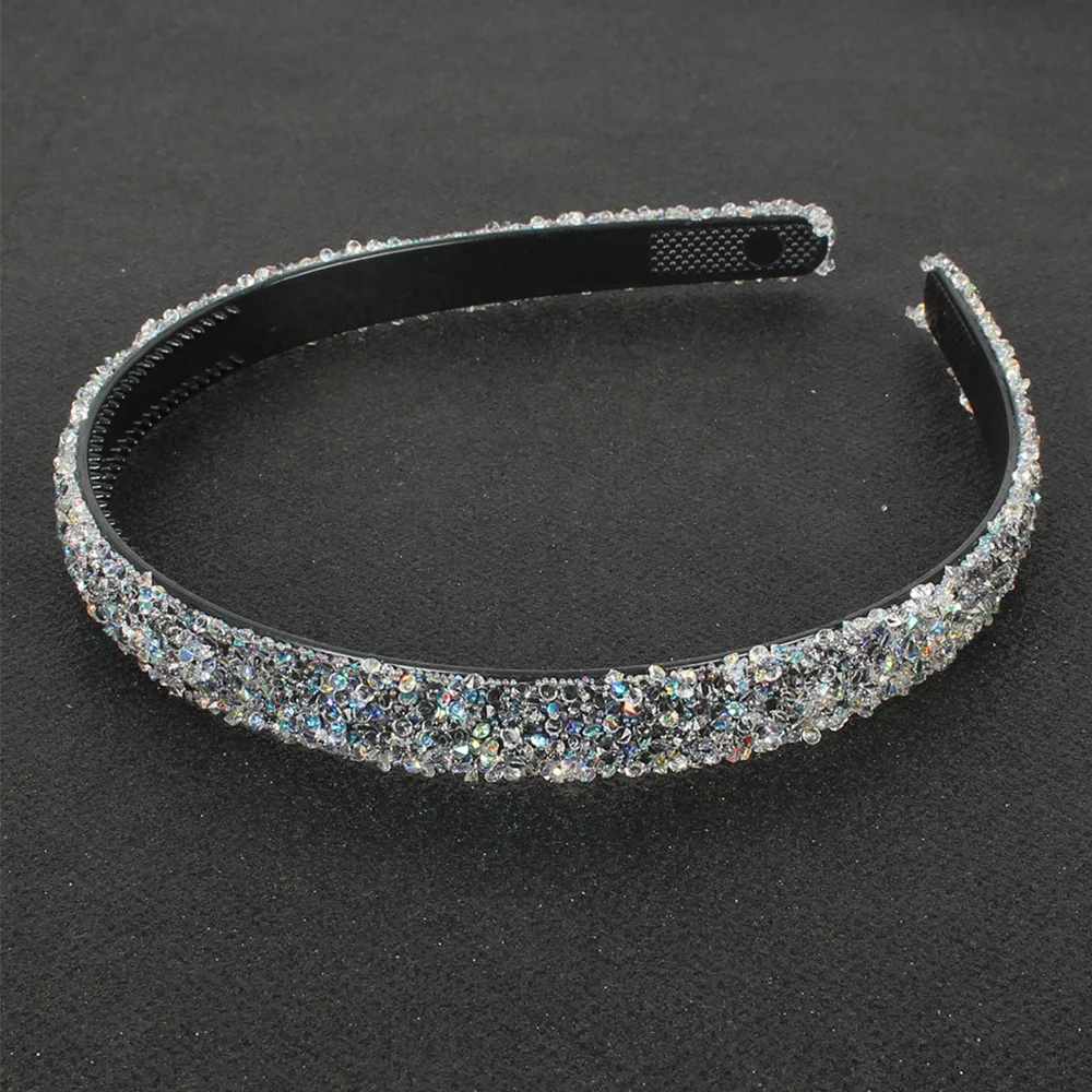 Headdress Women Rhinestones Luxury Crystal Simple Pearl Headbands Hair Hoop Hair Accessories Crystal Hairbands