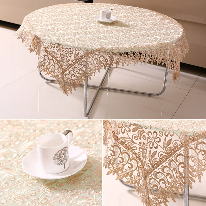 White Lace Table Cloth Wedding Decor Translucent Table Cloth Embroidered Tablecloth Tea Table cover Dinning Floral Tablecloth