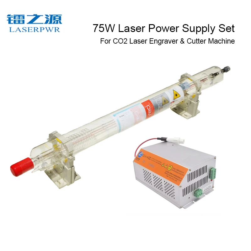 LASERPWR ES80เลเซอร์แหล่งจ่ายไฟ + RECI W1 CO2แก้วชุดหลอดสำหรับ50W-80W เลเซอร์ตัดเครื่องแหล่งอะไหล่แกะสลักไม้ยาง