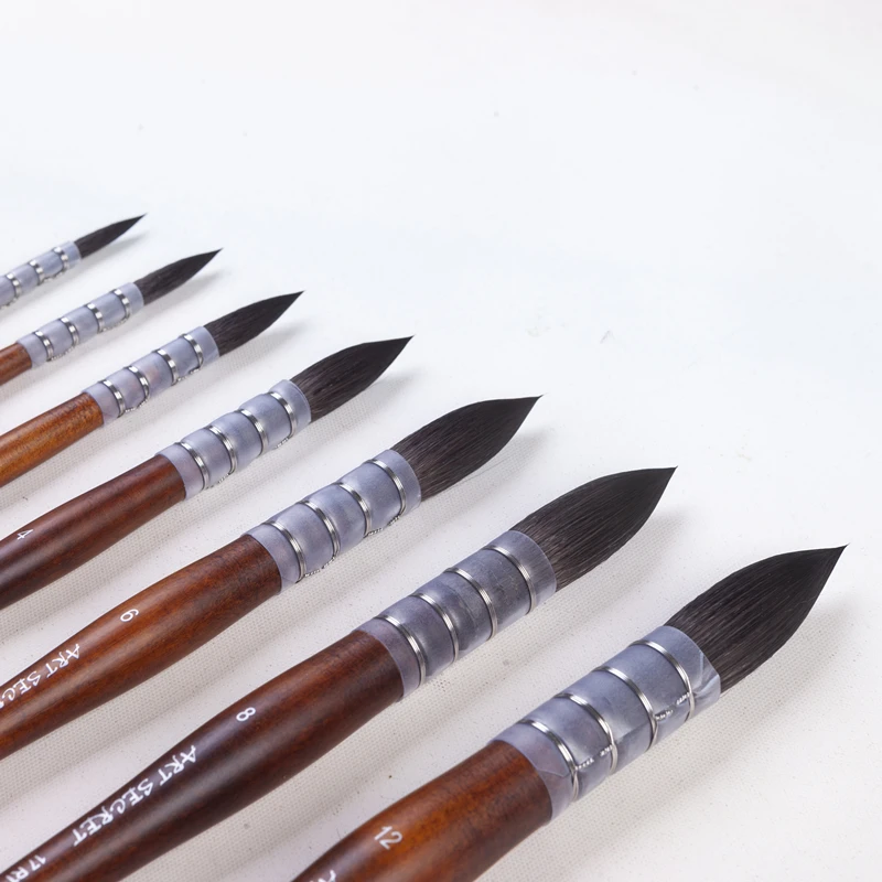 ArtSecret 17RT Anti-Drop Synthetic Hair Wooden Handle Acrylic Watercolor Art Oil Painting Multi-Purpose Brush