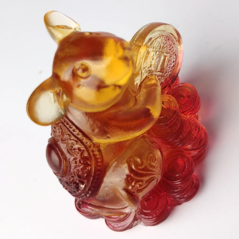 Colored Glaze Mouse Crystal Miniature Figurines Glass Animals Collectible Gift Home Decor Wedding Favors For Guests