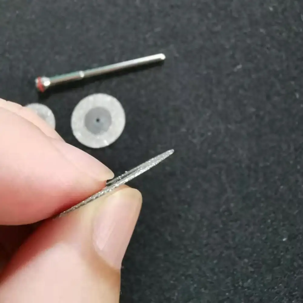 Dental lab Diamond disc Double sided Hard Medium Grit cutting disc tool diameter 16/19/22mm thickness 0.10-0.45mm with mandrels