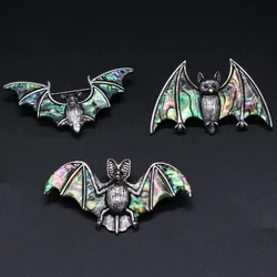 Natural Abalone Shell Bat Brooch for Men and Women Brooch Pins Vintage Fashion Jewelry Accessories