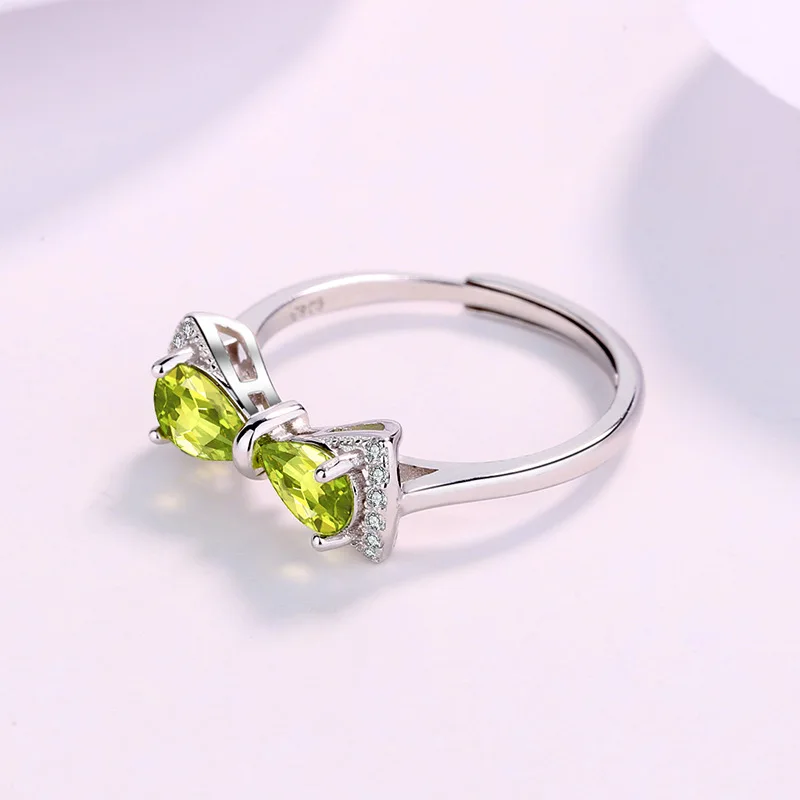 

Натуральное натуральное зеленое кварцевое кольцо с перидотом, регулируемое мужское кольцо с узлом перидота 8x6 мм, стерлинговое серебро 925 пробы, кольцо с богатым камнем AAAAAA