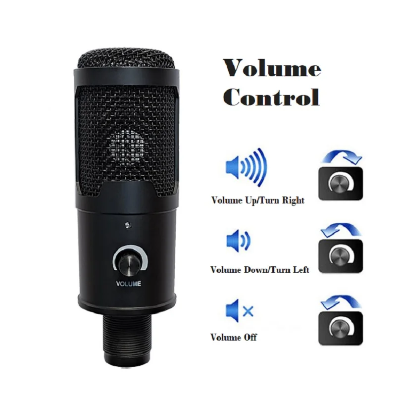 Novo estúdio condensador microfone usb com fio karaoke mic computador microfones choque montagem + espuma tampa cabo para tiktok computador notebook