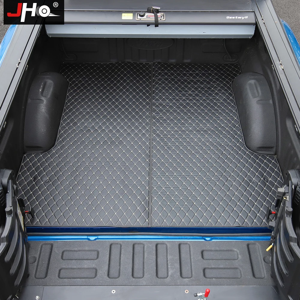 JHO Trunk Tonneau Bed Cargo Liner Protector Cover Mat For Ford F150 RAPTOR 2015-2020 2019 2018 2017 Crew Cab Car Accessories