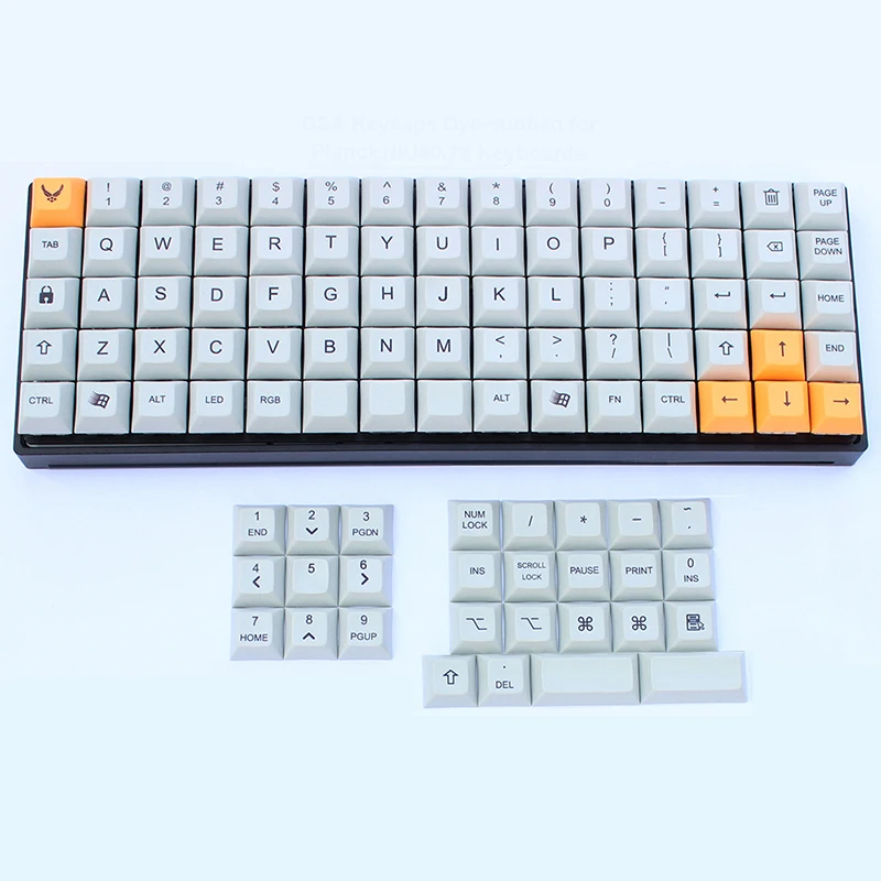 DSA XDAL Keycaps PBT Dyesubbed or Blank for Cherry MX Switches on Planck Niu40 XD75 RGB75 Ortholinear Mechanical Keyboards