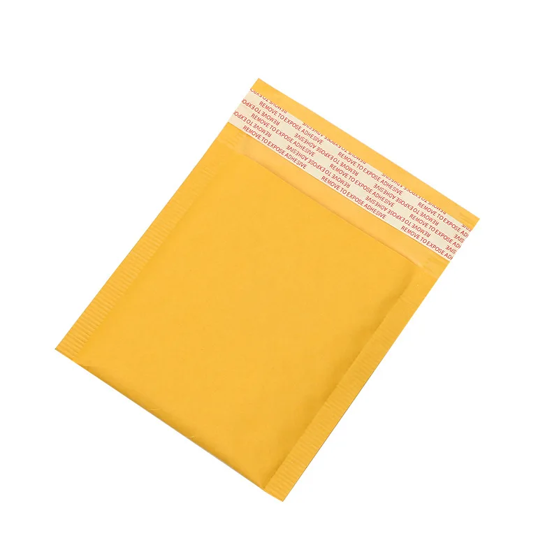 Bolsa de embalaje de regalo pequeña, sobres acolchados de burbujas de papel Kraft amarillo, 8 tamaños, suministros de negocios, 10 Uds.