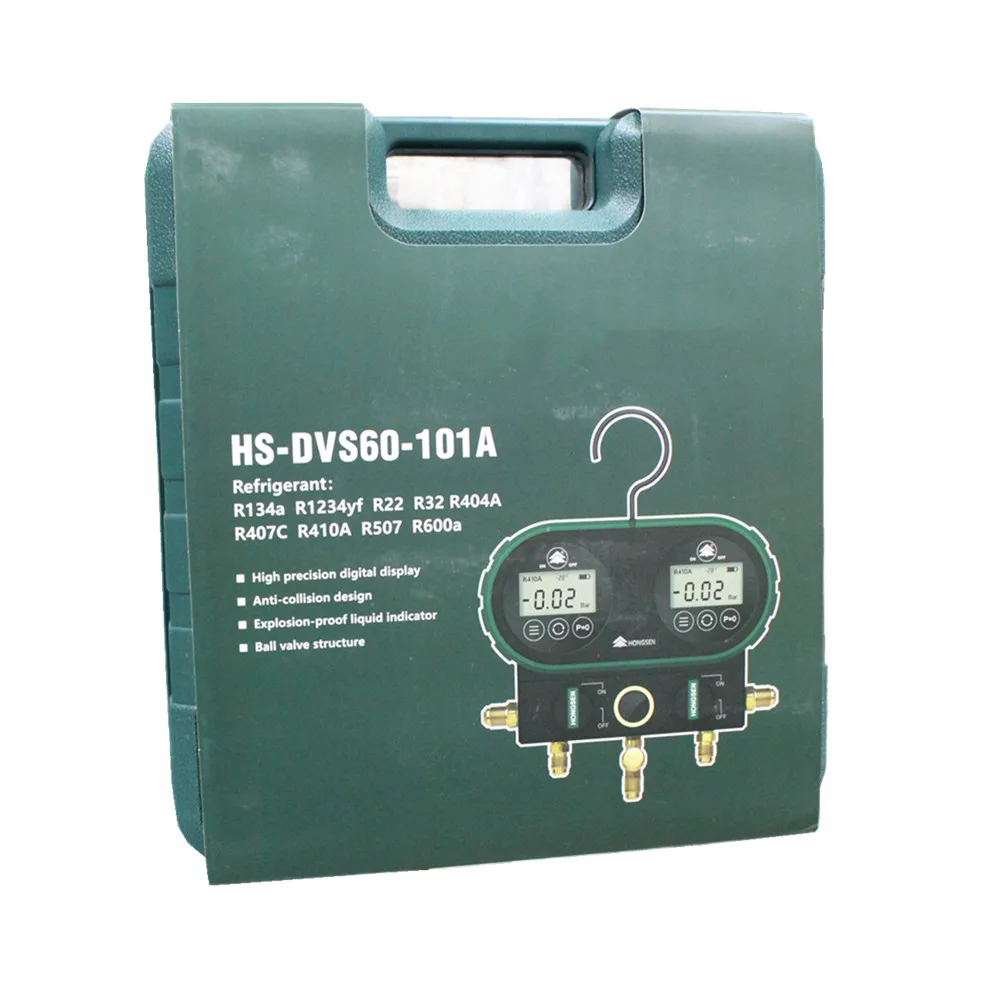 R134a R410A R22 R32 R600a R1234yf R407C R507 Refrigerant filling digital pressure meter,multi-function double-meter valve