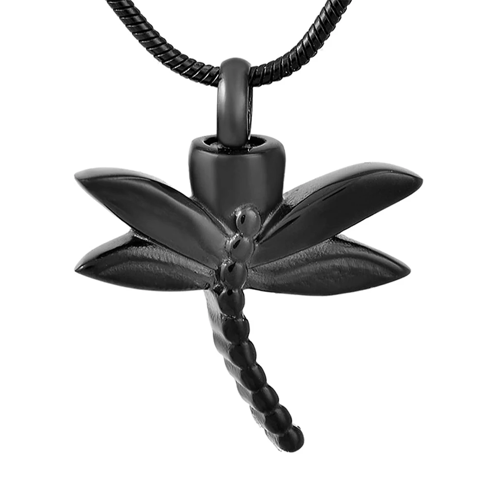 Mini Cremation Stainless Steel Dragonfly Urn Necklace Memorial Funeral Ash Keepsake Pendant Jewelry Mom/Grandma Urn