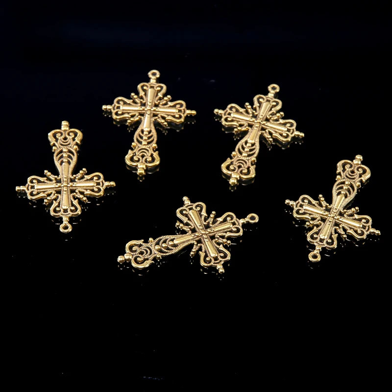 جديد كلاسيكي سحر الفضة مطلي الكاثوليكية الصليب قلادة قلادة سوار إكسسوارات معدنية DIY صنع المجوهرات #5