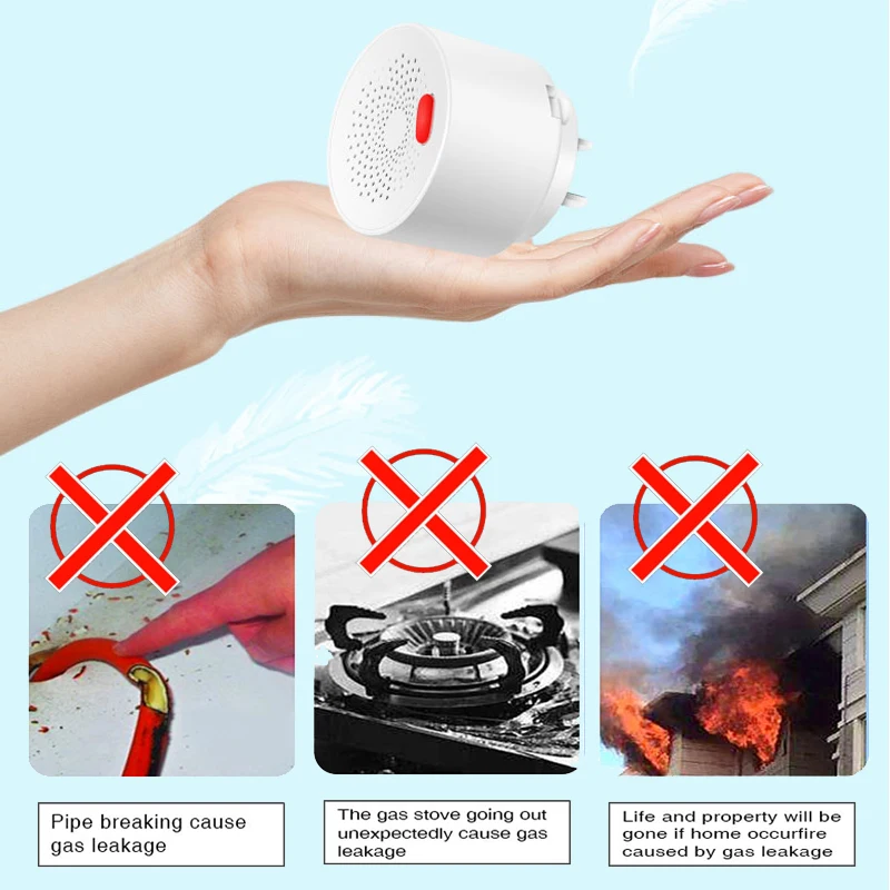 Tuya Smart Home Wifi Natural Gas Sensor Combustible Coal Gas LPG Gas Leakage Alarm Detector Fire Security Protection Smart Life