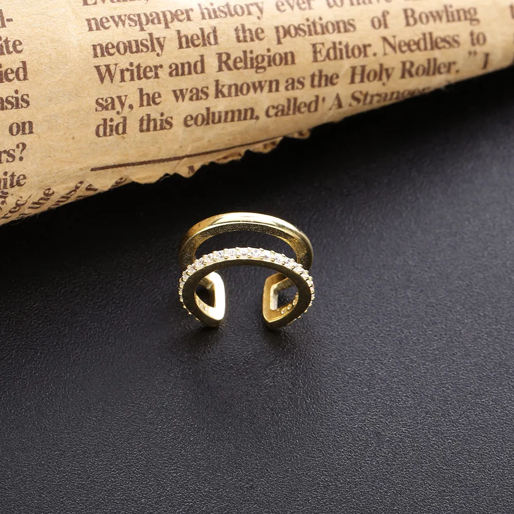 أقراط أذن من SHADOWHUNTERS من الفضة الإسترليني عيار 925 طبقات مزدوجة من الزركون الشفاف CZ أقراط أذن للنساء مجوهرات أقراط أذن عصرية 2020 #3