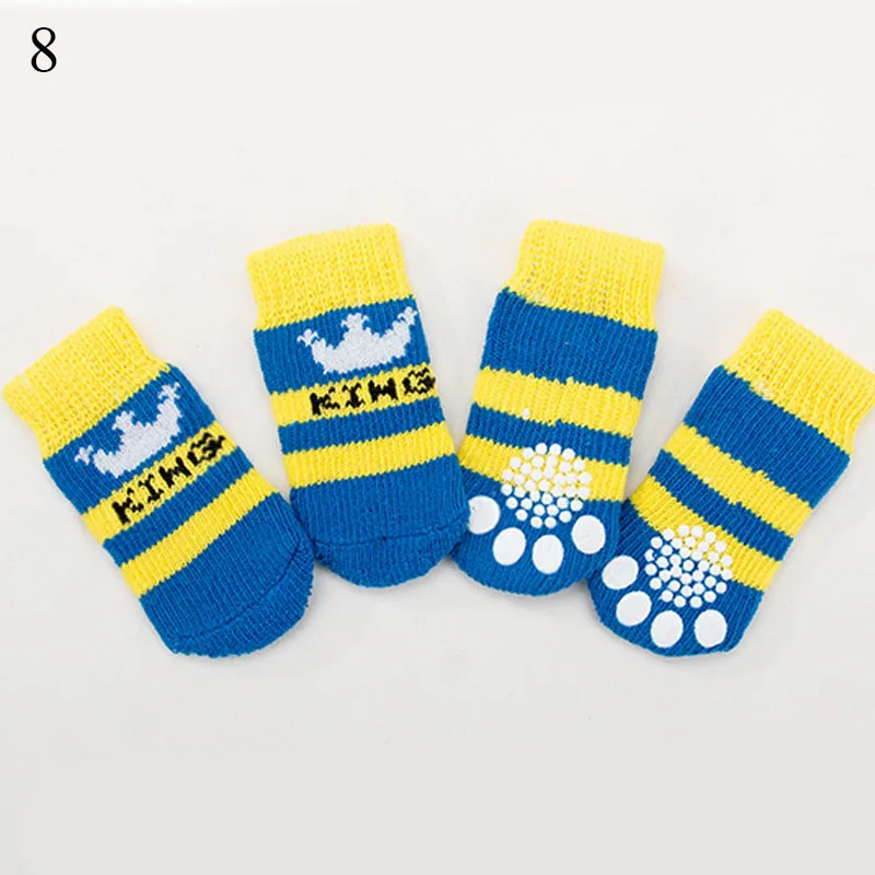 

4pcs Cotton Cartoon Anti Slip Socks Warm Puppy Dog Socks Soft Pet Knits Sock Warm Puppy Dog Shoes Small Medium Dogs Pet Product