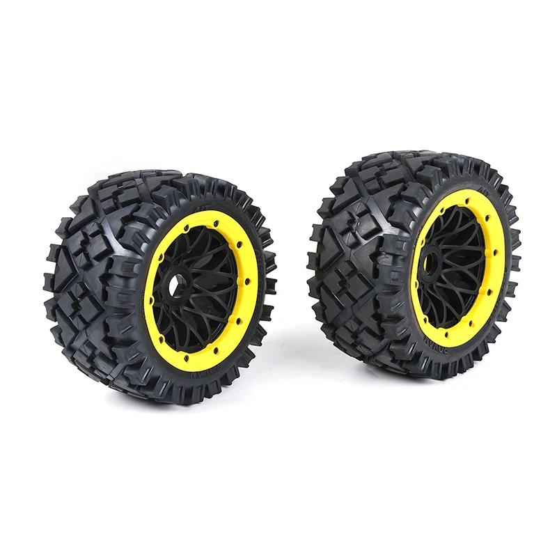 ROFUN Rc Car All-terrain Reticulated Wheel Hub Rear tire Assembly Fit for 1/5 HPI ROVAN KINGMOTOR BAJA 5B Ss Truck Parts