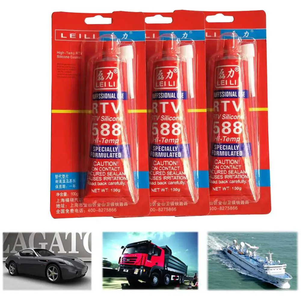 100g Strong Adhesive Glue High Temperature Sealant RTV Red Fastening Glue For Car Motor Gap Seal Repair Tools Cleanup