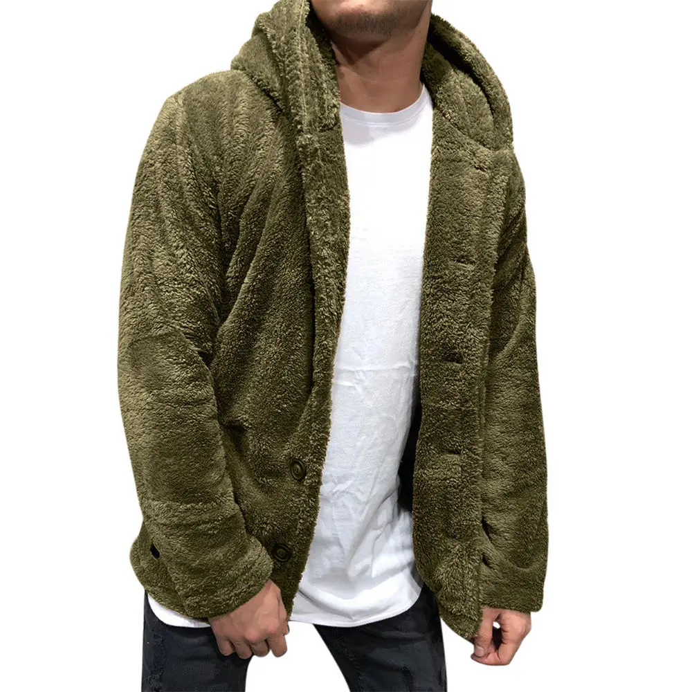 Spring Sherpa Fleece Cardigan Plus Size 3XL Fluffy Hooded Jacket Winter Warm Streetwear Unisex Teddy Sweaters