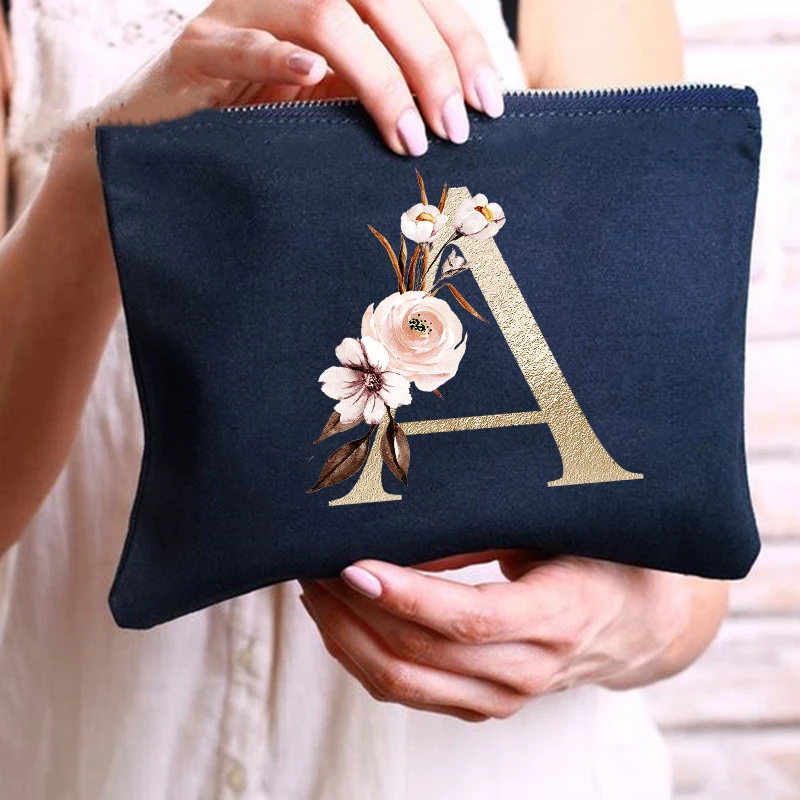 

Bridesmaid Makeup Bag Letter Print Travel Cosmetic Case Female Beauty Organizer Toiletry Storage Pouch Purse Wedding Bride Gift