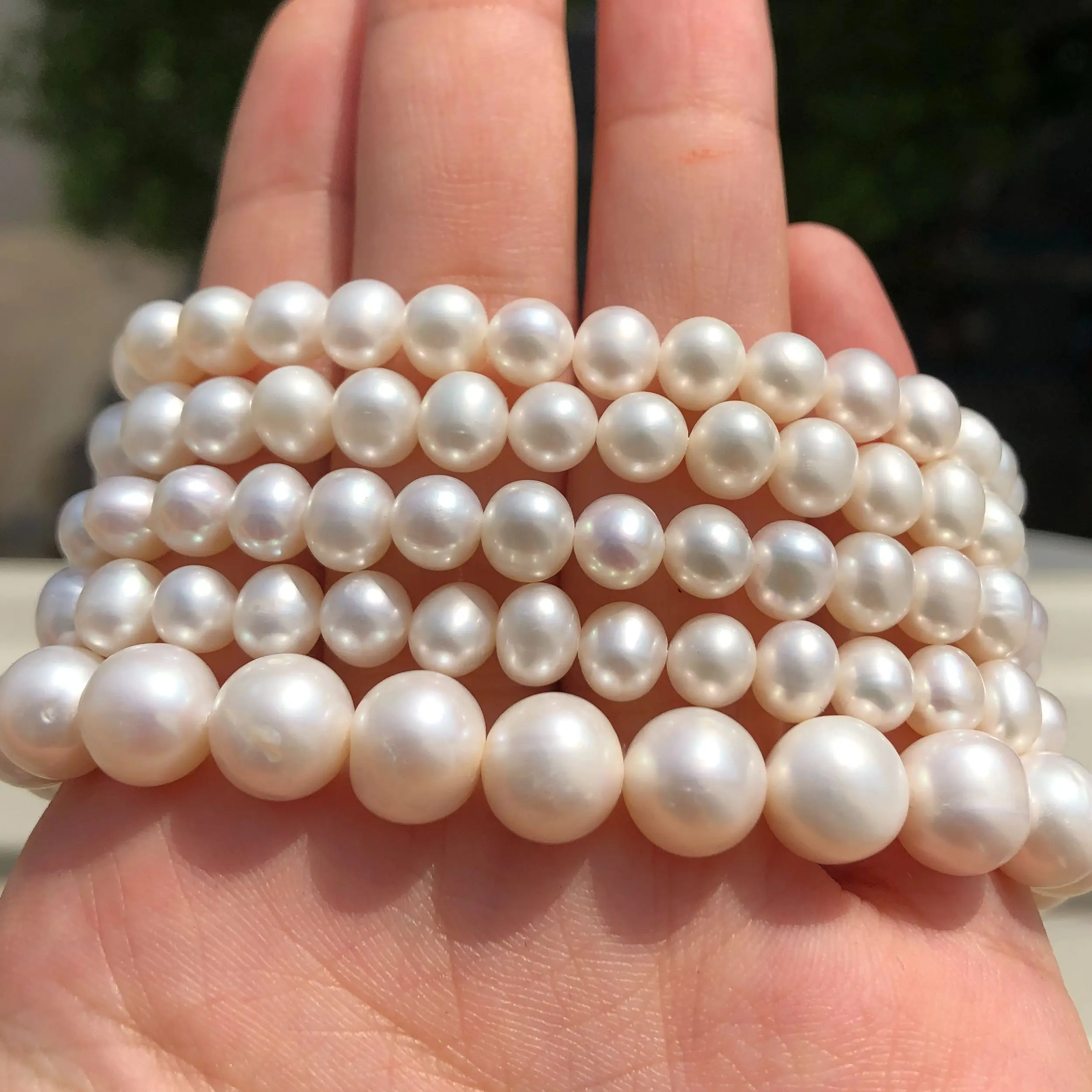 Wholesale AAA White 100% Natural Round Shape Freshwater Pearl Beads For Jewelry Making DIY Bracelet Necklace 5 6 7 8 9 10mm