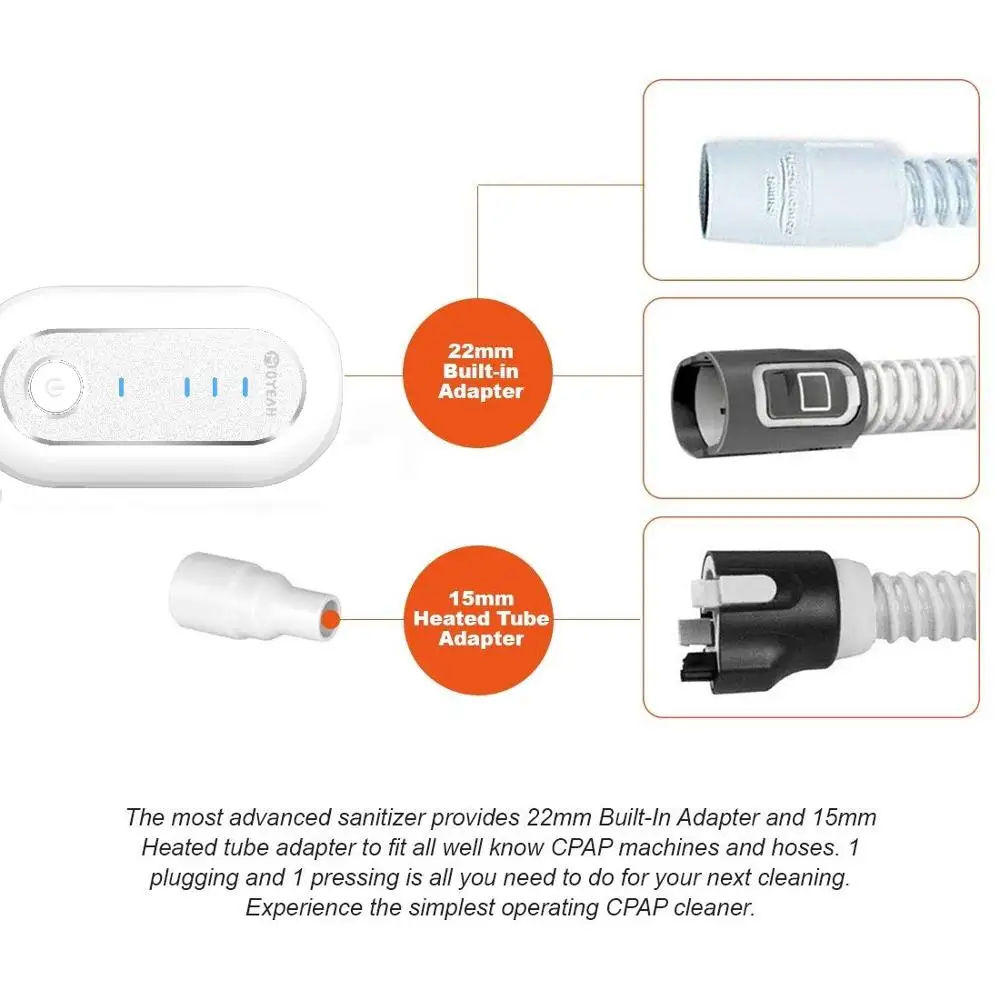 MOYEAH CPAP Cleaner Sanitizer Disinfector with Sealed Sterilizer Bag & Heated Tube Adapter For Cpap Machine Mask Hose Cleaning