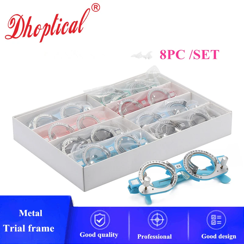 

colorful trial frame set 56mm~70mm 8pcs/set metal trial frame good quality low price