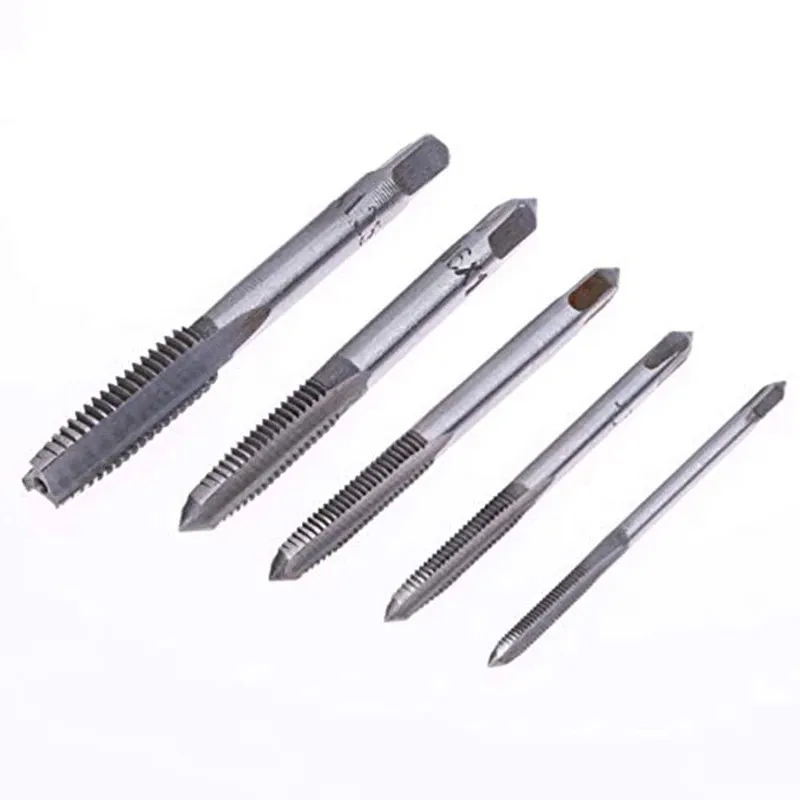 5PCS Metric Tap Set Of Taps Drill Bits Hand Tool Sets M3-M8 Machine Spiral Point Screw Thread Taps And Dies Set Metal Wood